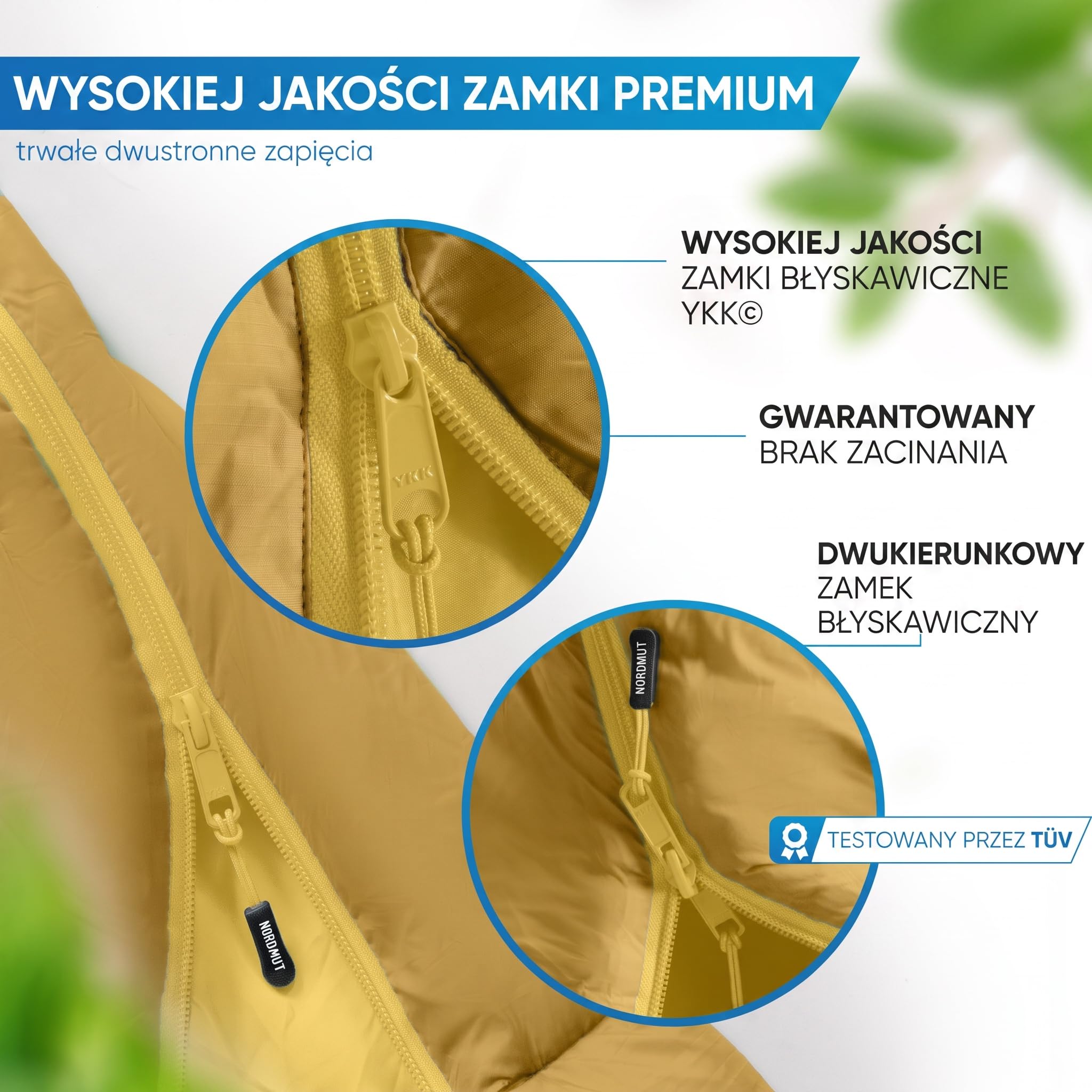 NORDMUT® Śpiwór dla Dorosłych – Mały Rozmiar Pakowania & Ultralekki (900/1500 g) – 3-Sezonowy (250 GSM) & Letni (100 GSM) –Mumia na Camping, Outdoor i Festiwale