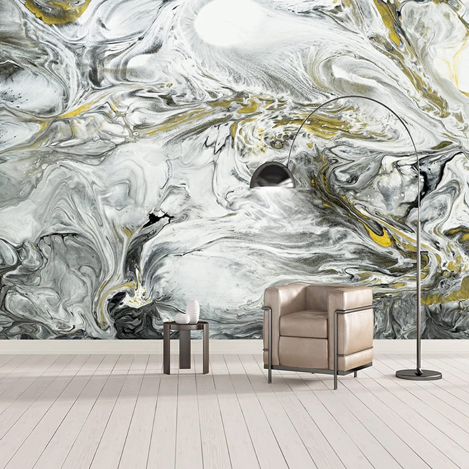 Mural De Papel Pintado 3D Paisaje Abstracto De Tinta Efecto 3D Peel And Stick Extraíble Para Sala De Estar, Oficina, Dormitorio, Habitación De Los Niños, Comedor, Pasillo, Póste 350(ancho)x256(alto)cm
