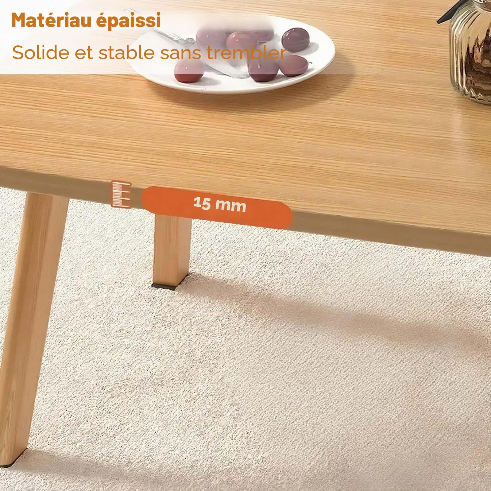 Table Basse Pliante, Table avec Pieds Pliables pour Petit Espace, Table Basse en Bois pour Salon, Chambre à Coucher, Bureau, 80 x 50 x 44 cm - Grain du Bois