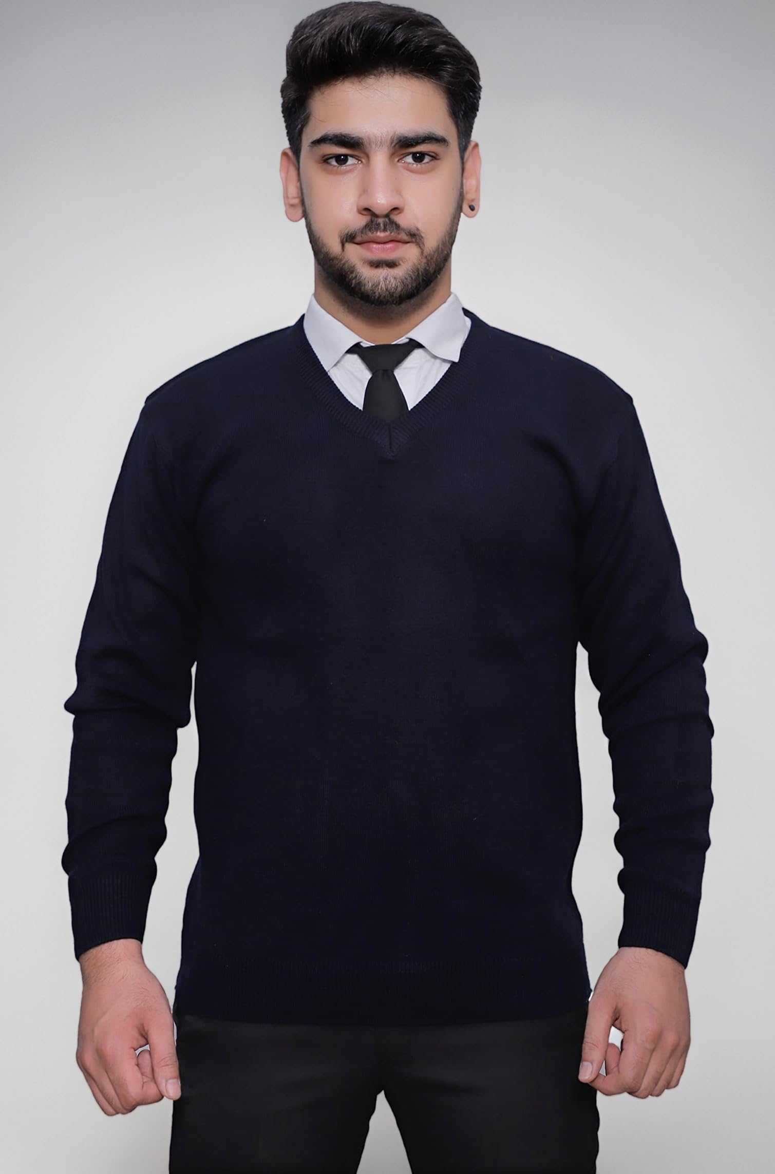 Men Full Sleeves Office Uniform Sweater - Daffodil