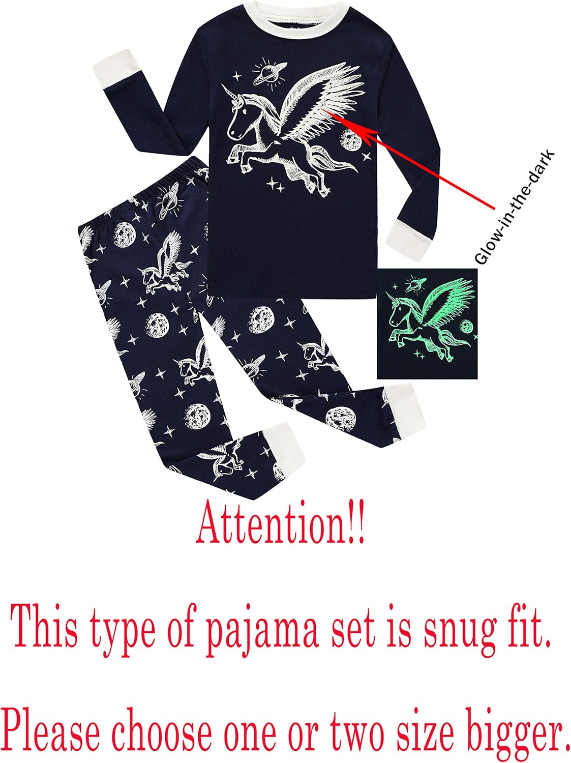 Family Feeling Little Girls 2 Piece 100% Cotton Pajamas Sets Big Kids Pjs