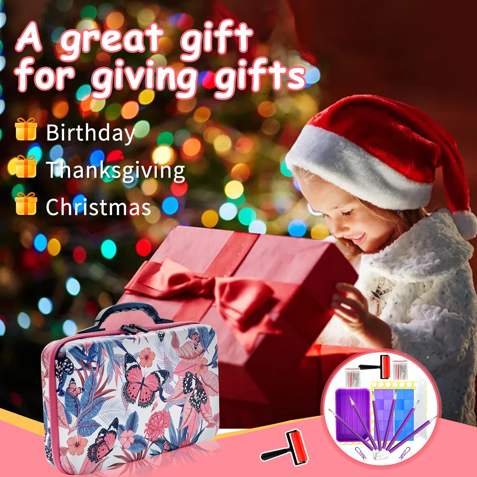 NINGESHOP Diamond Painting Kit completo, Contenedores de almacenamiento de pintura de diamante,60 ranuras para pintura de diamantes