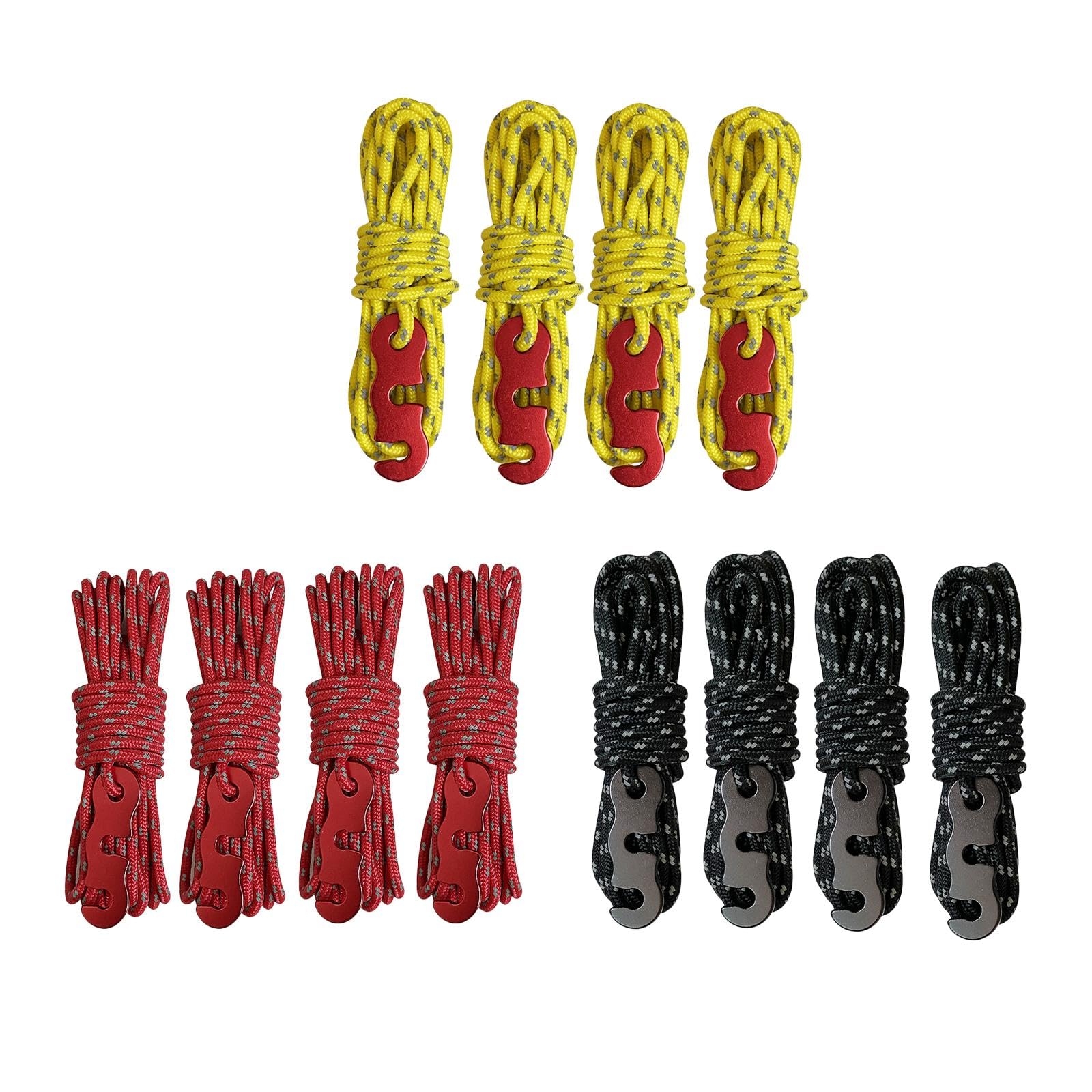 SECRET DESIRE 4X Camping Tent Cords Hiking Picnic Survival Gear Activity Outdoor Guy Lines Yellow-image-37