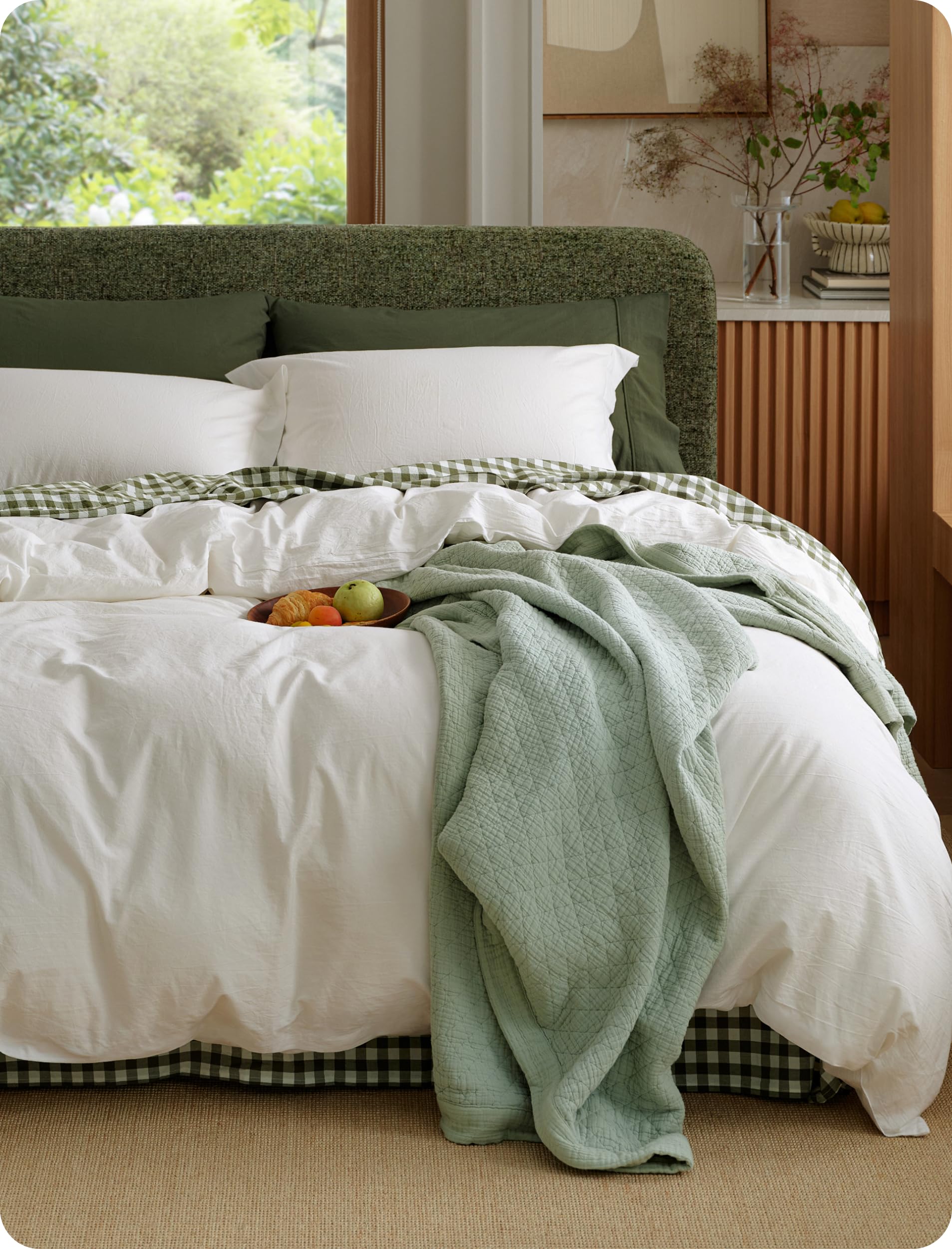 Photo 1 of Bedsure PureWoven Cotton Duvet Cover Set - Queen, Ivory