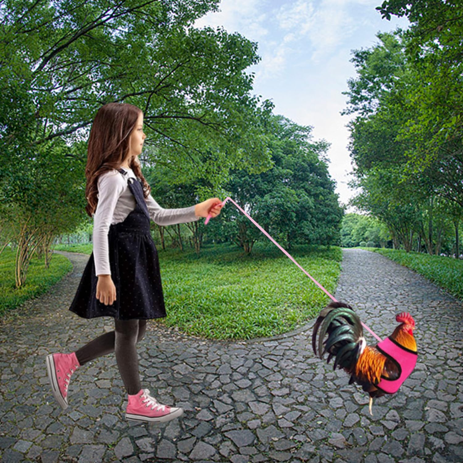 Corde De Traction pour Animaux De Compagnie en 1 Parts, 5 Anneaux D'Identification des Pieds, Réseau Confortable Et Respirant, Élé, À L'Extérieur dans La Ceinture De Traction De Poulet Gratuite.