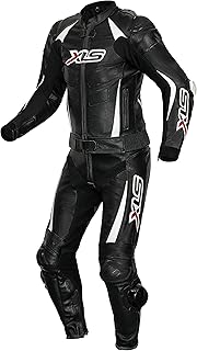 XLS Lederkombi, Herren Zweiteiler, Schwarz Weiß, Echtleder, zweiteilige Motorradkombi…