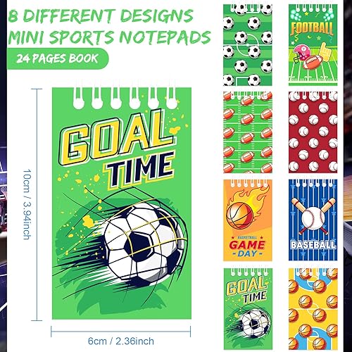 Miniatura 2 de 24 cuadernos deportivos, recuerdos de fiestas deportivas, diario en espiral, baloncesto, béisbol, fútbol, bola, cuadernos para niños, niñas,