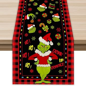 Christmas Table Runner 13x90 Inch Christmas Xmas Winter Holiday Decorations and Supplies for Home Kitchen Dining Room Table Decor