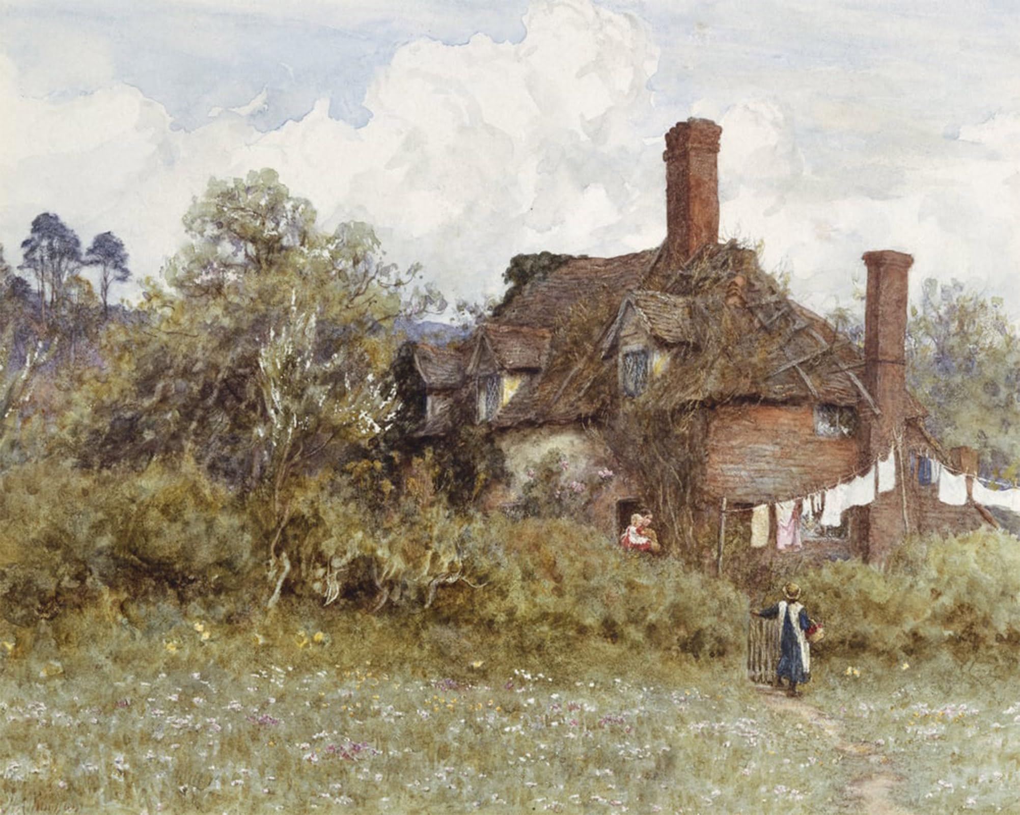 POSTERIIk Vintage Art Print Images Pictures Print in the Spring by Helen Allingham Modern Colour Posters for Office Home Decor 60x90cm