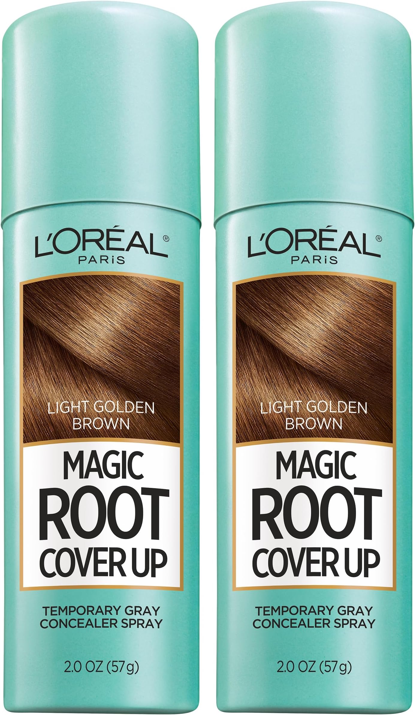 Hair Color Root Cover Up Temporary Gray Concealer Spray Light Golden Brown (Pack of 2) (Packaging May Vary)
