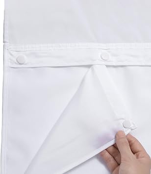 Conbo Mio 1 Pack Hotel Fabric Snap in Shower Curtain Liner Replacement Removable Water Repellent Liner for Bathroom Shower Curtain Liner 35W X 54H