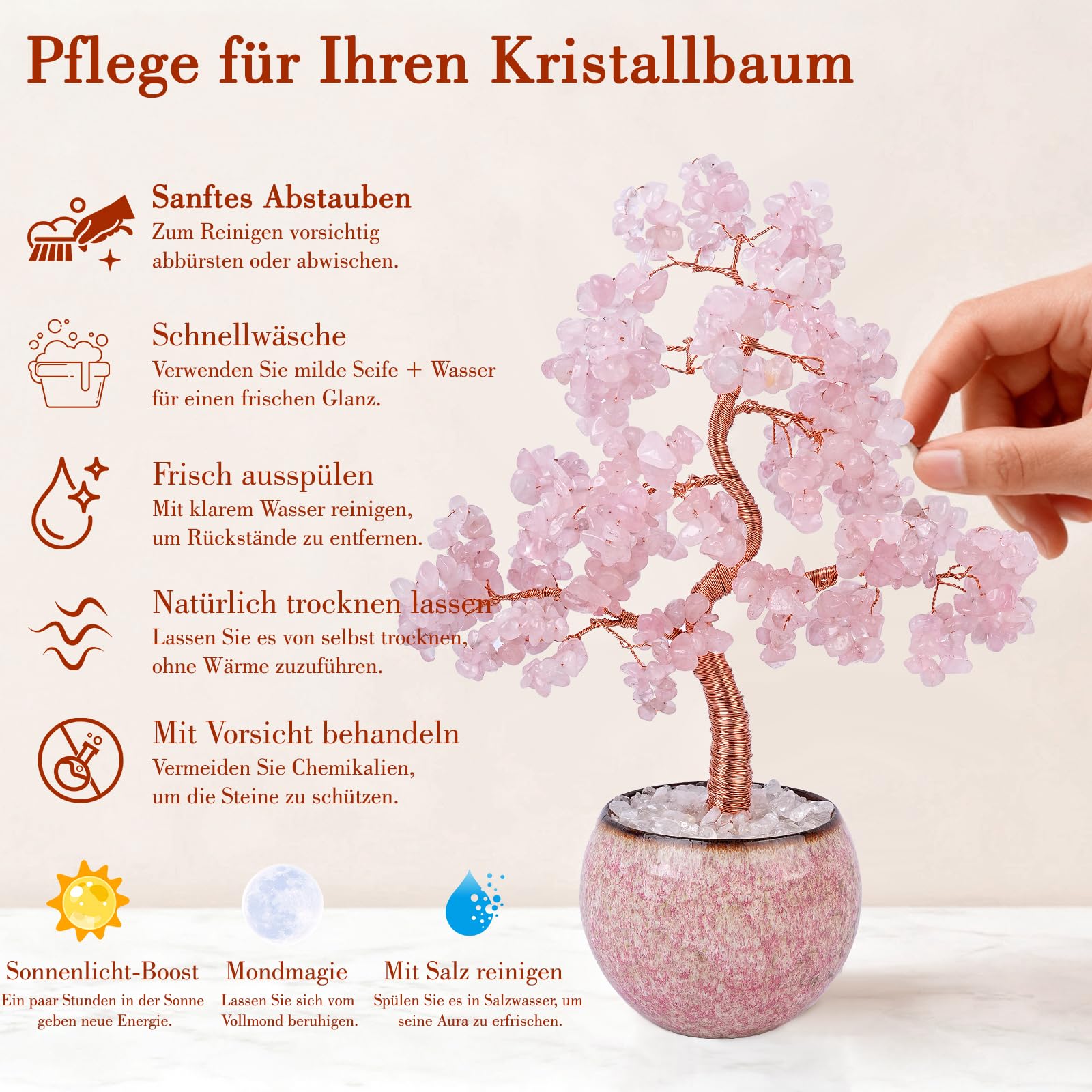 Amethyst Kristall Bonsai Baum 24cm  Feng Shui Glcksbringer & Spirituelles  Geschenk