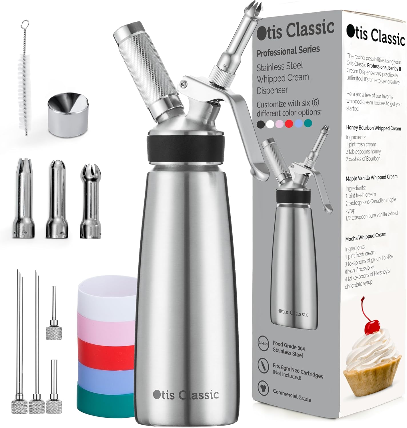 Otis Classic 304 Stainless Steel Whipped Cream Dispenser