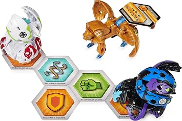 BAKUGAN Starter Pack 3-Pack, Fused Hydorous x Trhyno Ultra, Armored Alliance Collectible Action Figures (Styles Vary)