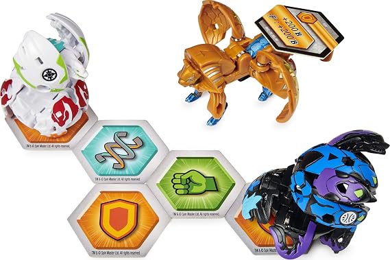BAKUGAN Starter Pack 3-Pack, Fused Hydorous x Trhyno Ultra, Armored Alliance Collectible Action Figures (Styles Vary)