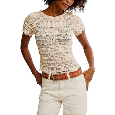 Free People Angelina Lace T Shirts Women