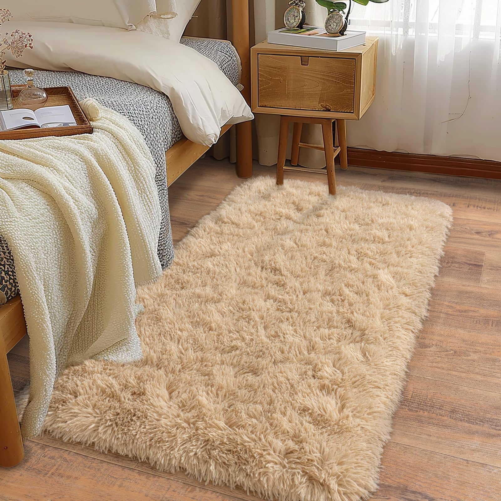 Tapis de couloir pour sol froid lot de 2 tapis pelucheux anti-courants d'air