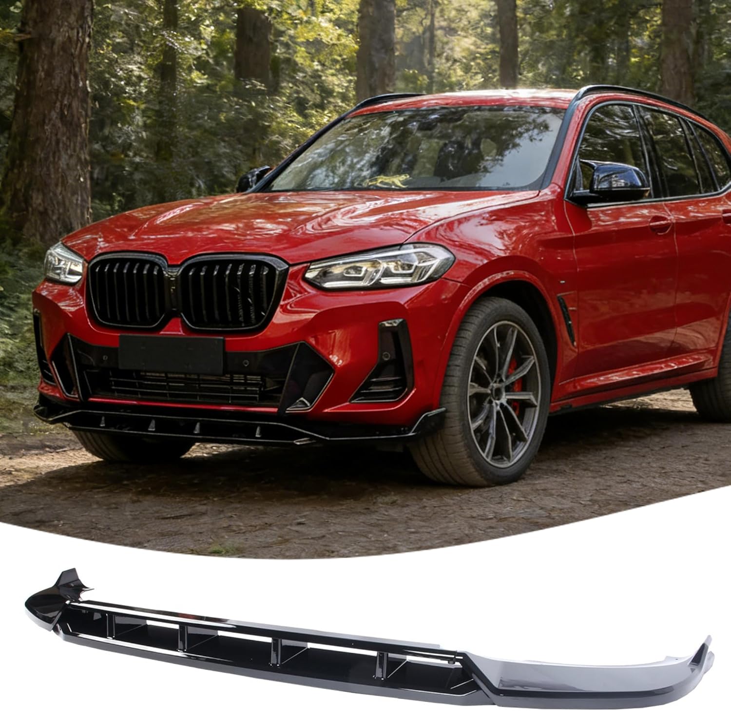 STSEV01 Front Bumper Lip Splitter Spoiler Fit for BMW X3 G45 2025 2026 M50 (M Sport Only), 4pcs Air Dam Chin Body Kit Underbody Lip Accessories Gloss Black