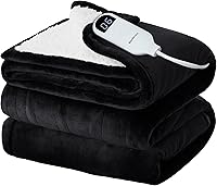 Vista 23 de Bedsure - Manta térmica matrimonial de franela suave, calentamiento rápido con 10 ajustes de tiempo y 6 ajustes de calor, regalo cálido