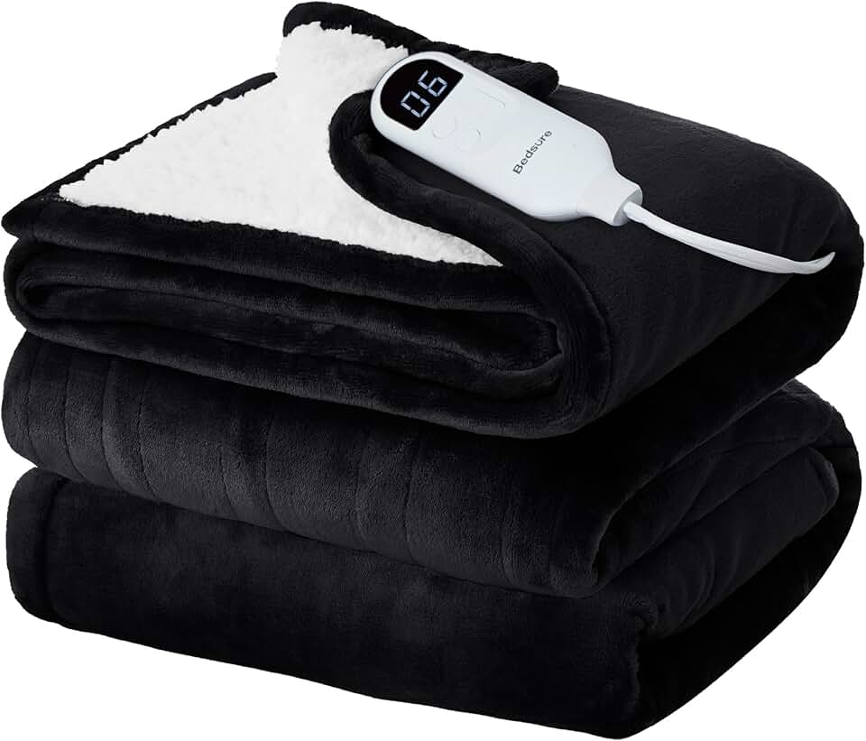Electric Blanket Full Size - Soft Flannel Heated Blanket, Fast Heating with 10 Time Settings & 6 Heat Settings, Warm Gift for Gran