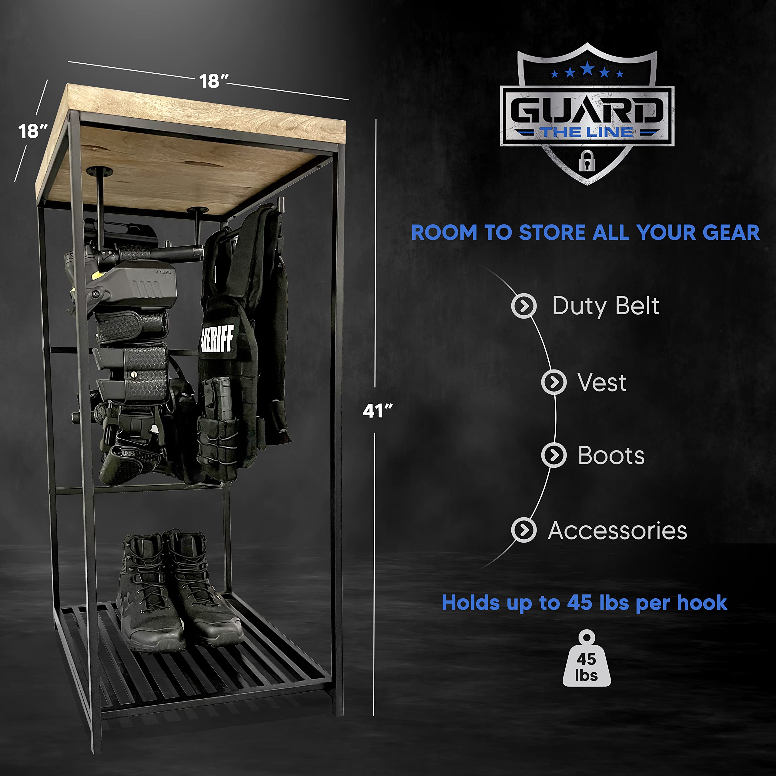 Cop Gear Rack Police Gear Rack Police Gear Stand, Police Hanger, Tactical Duty Gear ...