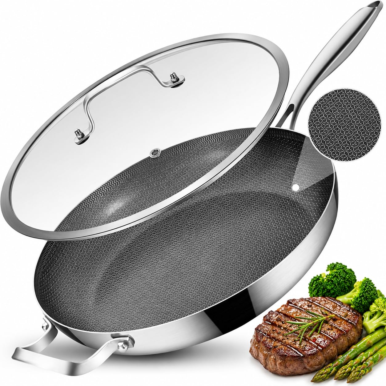 Inqibee 14.5" Ceramic Nonstick Chef's Pan -10