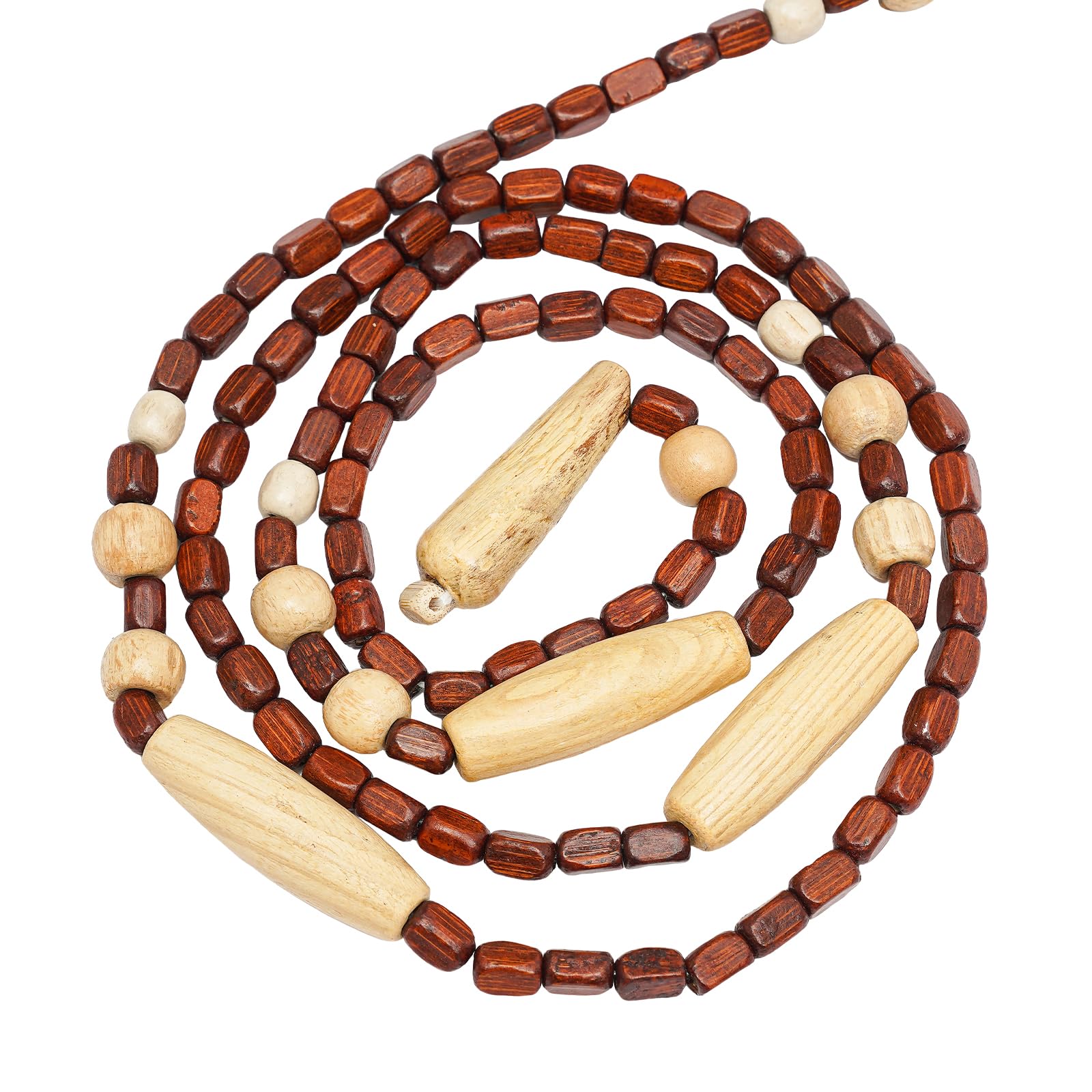 Rideau de porte en perles, 31 chaînes de perles, fabriqué en bambou et bois, fait à la main, beige, marron, 90 x 175 cm, rideau de porte en bois naturel