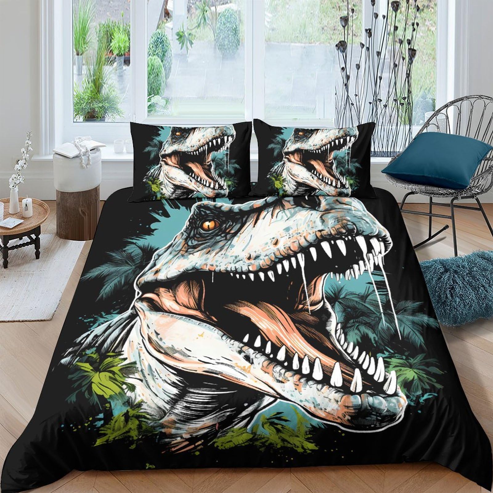 Ctjqhvkz Style-9 3D Printed Dinosaur Jurassic Fitted Sheet Microfiber Soft Bed Cover For Bedroom Guest Room Dorm Mattress Decor Single（135X200cm）