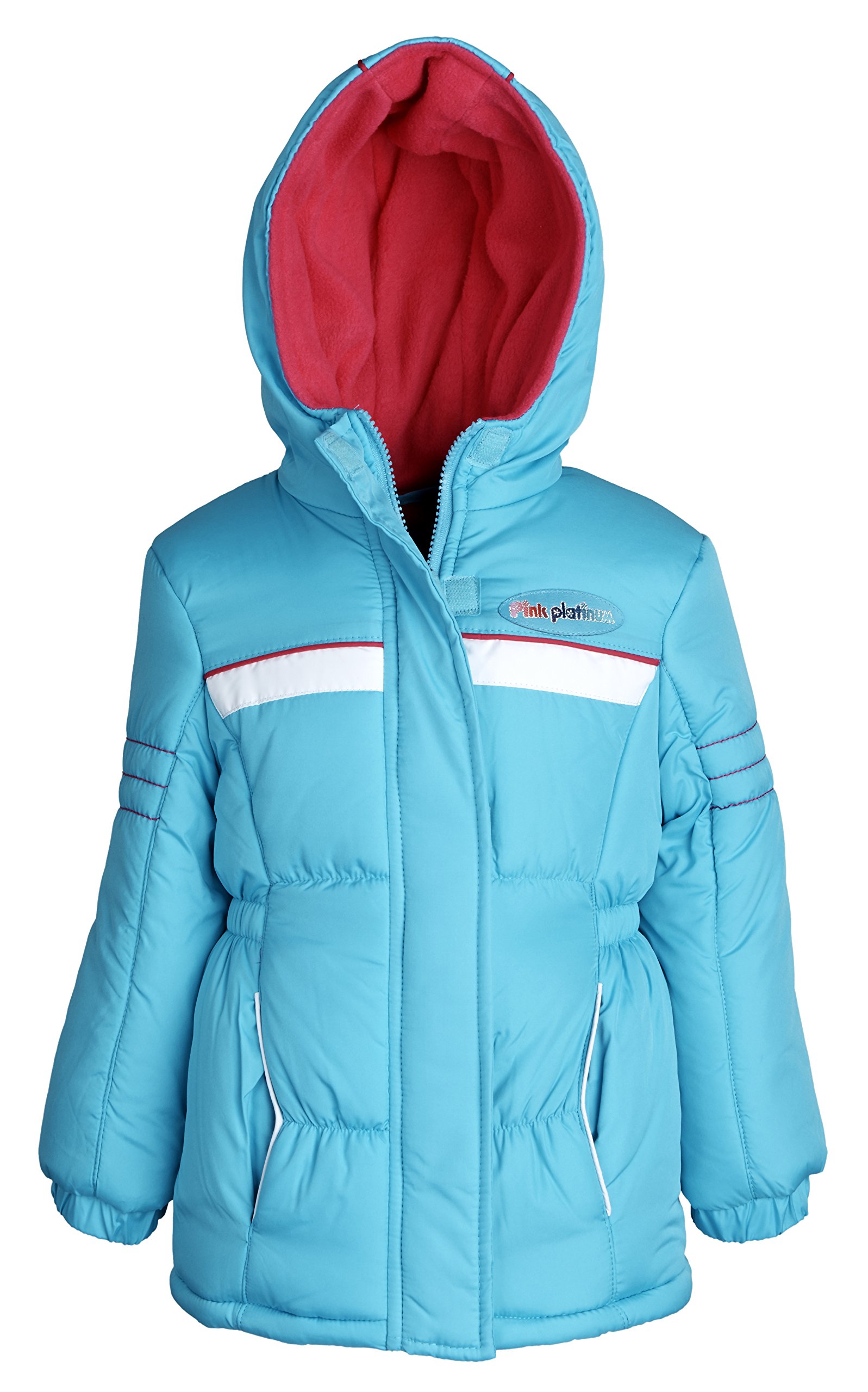 Pink Platinum Baby Girls Fleece Lined Down Alternative Puffer Winter Jacket - Turquoise (24 Months)
