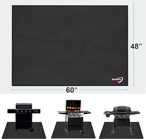 Miniatura 2 de DocSafe Tapete grande para debajo de la parrilla de 48 x 36 pulgadas, 4 capas ignífugas, almohadillas de parrilla que protegen para terraza, patio,