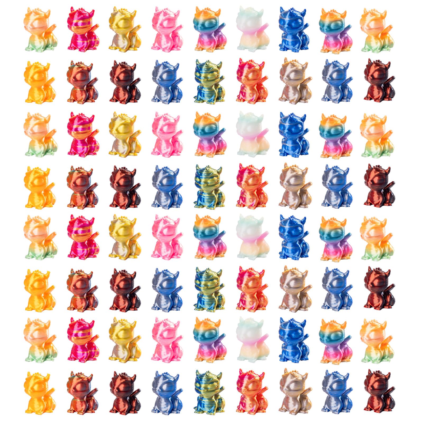 Teenzee 100pcs Mini 3D Printed Animals Tiny Dragon Plastics Figures Miniature Little Small Animals Figurines Bulk for Micro Fairy Garden Landscape Accessories Hide Crafts Decor Aquarium