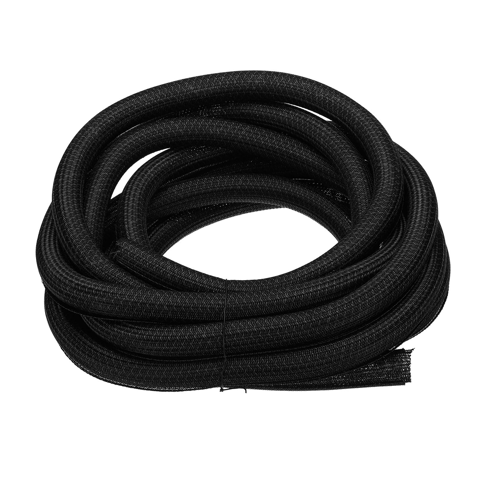 QUARKZMAN Funda Trenzada para Cables con Abertura De 1-1/4" 25 Pies Negro