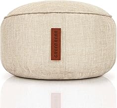 Green Bean Sitzsack-Hocker 45x25cm mit EPS-Perlen Füllung - Fußhocker Fußkissen Sitz-Pouf für Sitzsäcke - Bodenkissen für Kinder und Erwachsene - Fußablage Sitzkissen Sitzhocker Sand
