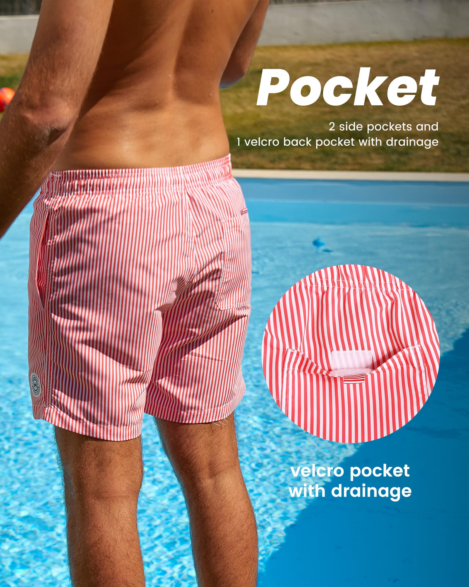 MaaMgic Pantaloncini da Bagno da Uomo Asciugatura Veloce Costume da Bagno per Surf sulla Spiaggia Multi-funzioni Allenamento casa con Fodera in Mesh con Fodera in Mesh