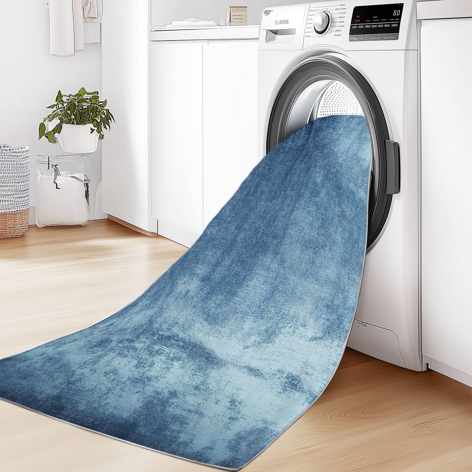 Generico Tappeto Salotto Trama Blu Astratta 120x180cm Tappeto Soggiorno Pelo Corto Lavabile, Tappeti Camera da Letto, Tappeti Antiscivolo per Interni e Esterni