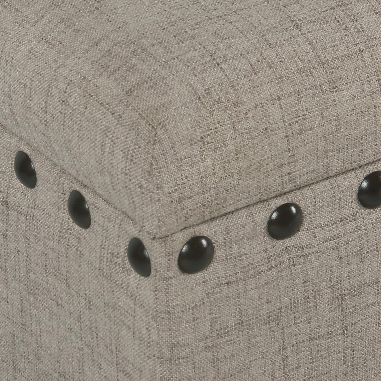 HomePop Large Storage Bench with Nailhead Trim - Tan