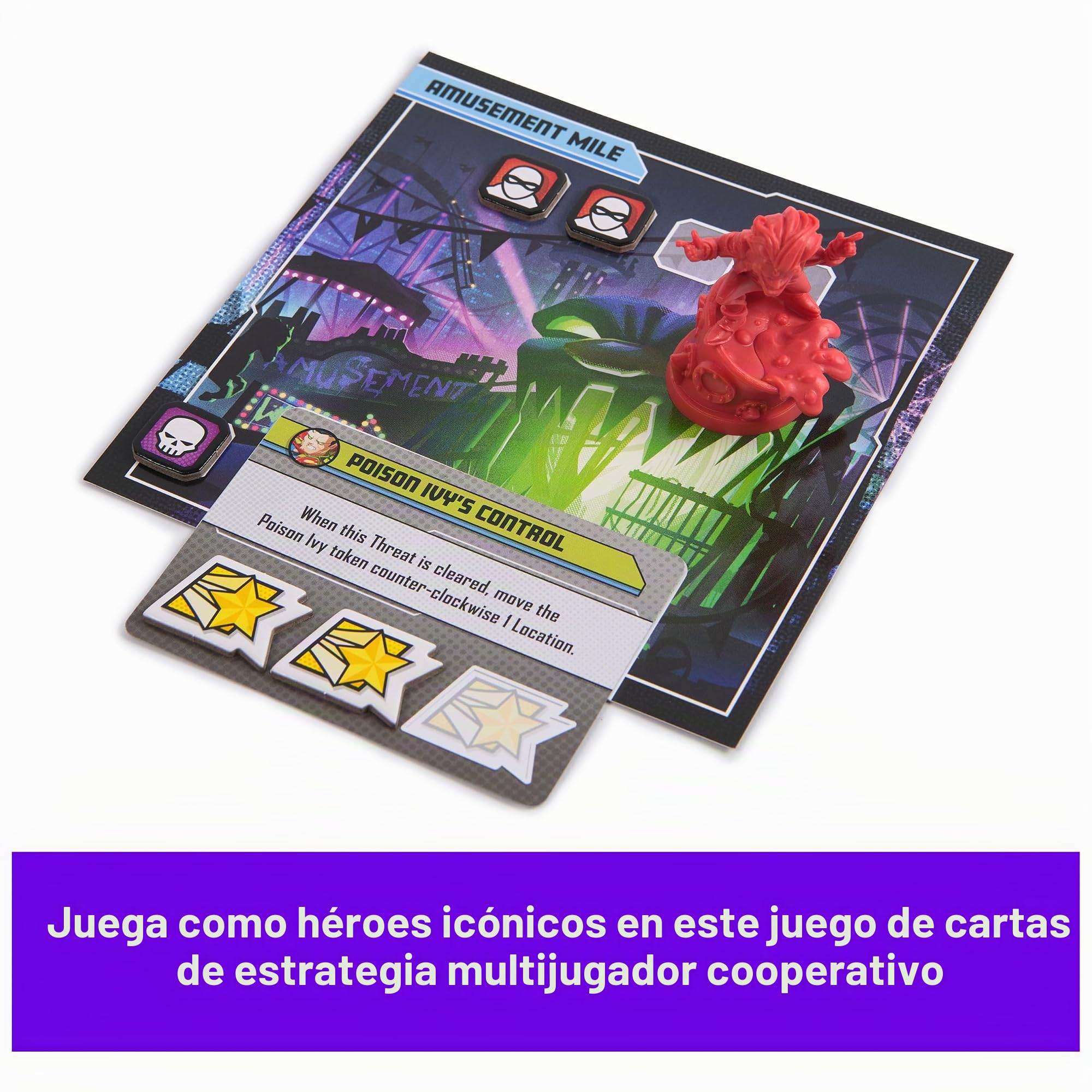 Spin Master Games, DC United Super Heroes: Batman Hush, juego de cartas de estrategia multijugador cooperativo para adolescentes y adultos, minifiguras coleccionables de DC Comic, miniaturas de Batman