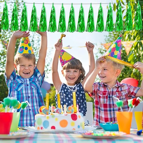 Miniatura 5 de Guirnalda de flecos metálicos con flecos de papel de aluminio verde 3P para flotadores de desfile, despedida de soltera, boda, cumpleaños,