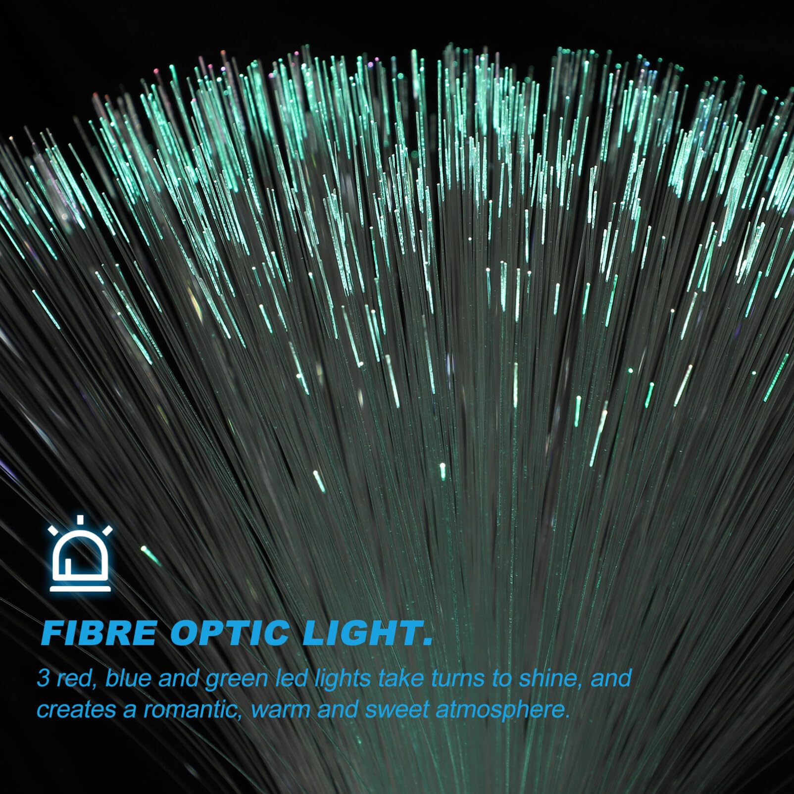 Lurrose Led Fiber Optic Light Optic Fiber Light Fiber Optic Lamp Led Colourful Changing Fibre Fiber Optic Fountain Night Light Calming Lamp Christmas (2 Pieces)