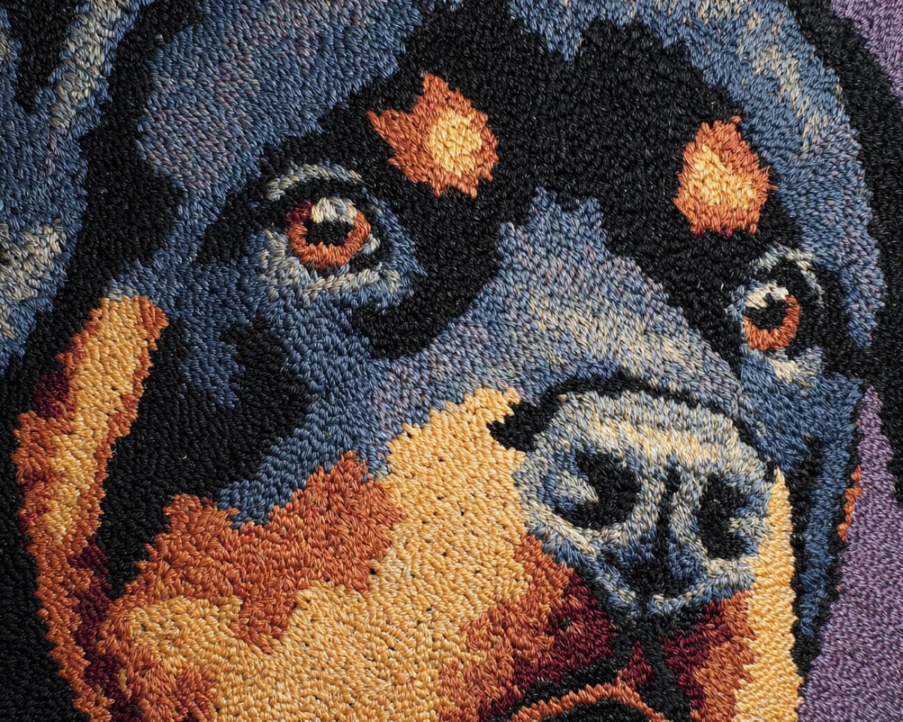 Henypt DIY Latch Hook Rug Kit Cartoon Rottweiler 55x75cm