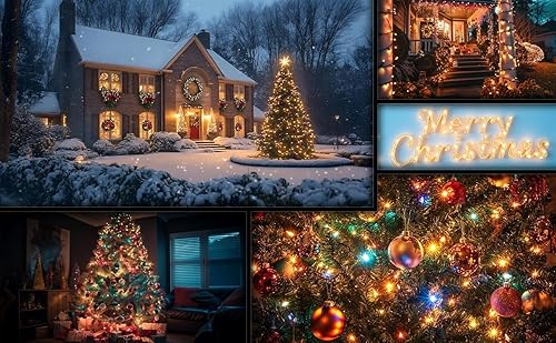 Miniatura 35 de OZS Paquete de 240 luces solares LED para exteriores, impermeables, luces solares de Navidad para exteriores, alambre verde, árbol eléctrico, luz