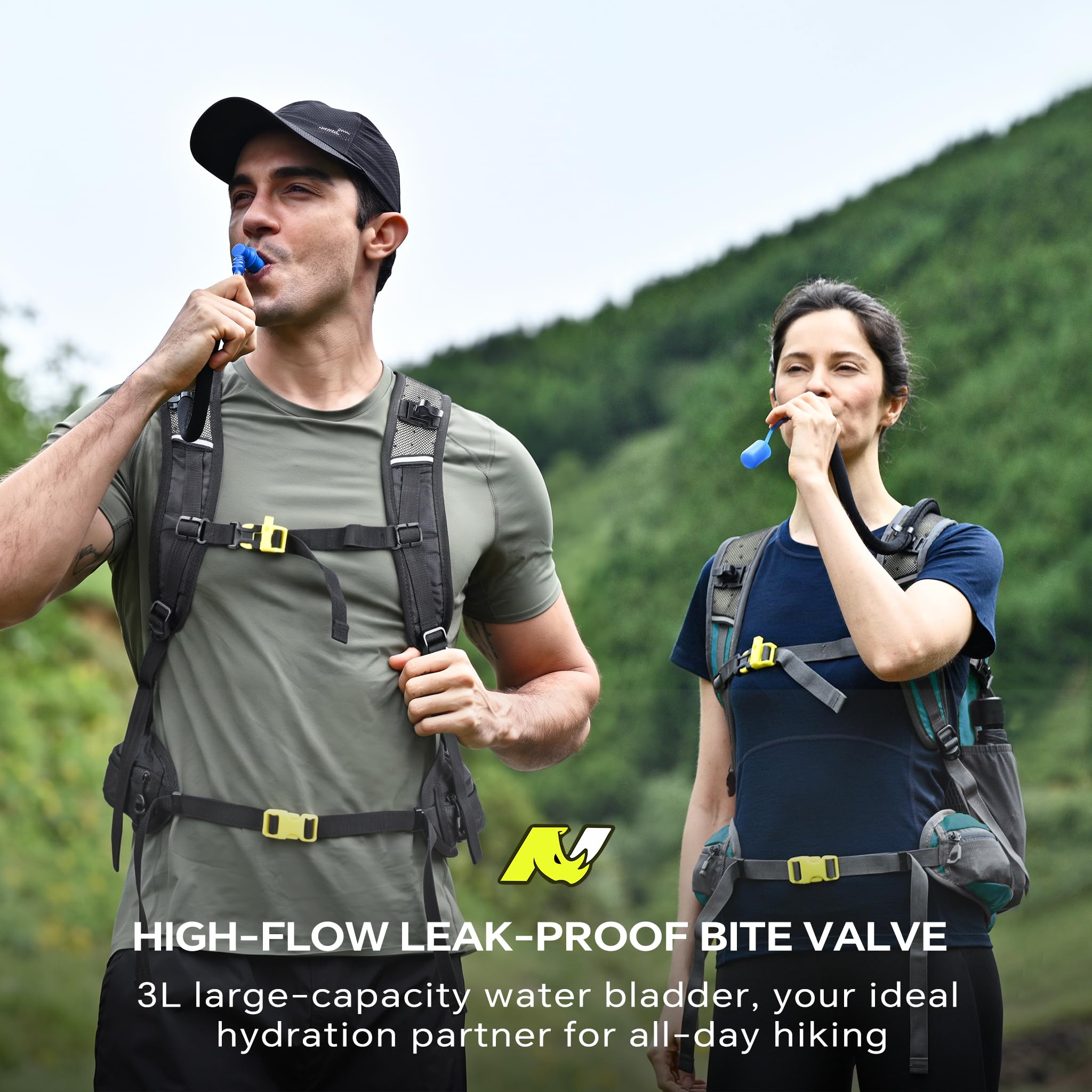 Mochila de hidratación, paquete de hidratación, mochila de senderismo aislada con vejiga de agua de 3 litros para senderismo, ciclismo, correr, ciclismo, camping