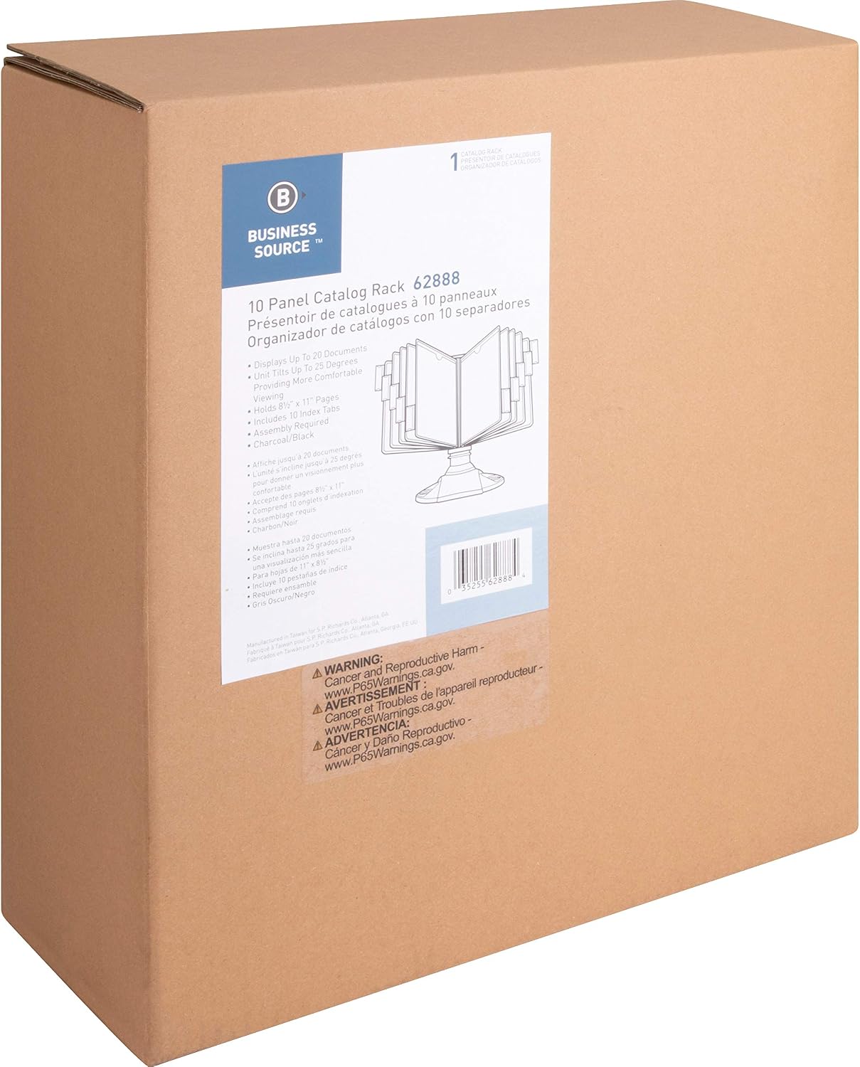 Business Source Polypropylene Deluxe Catalog Display Rack - 62888,Black