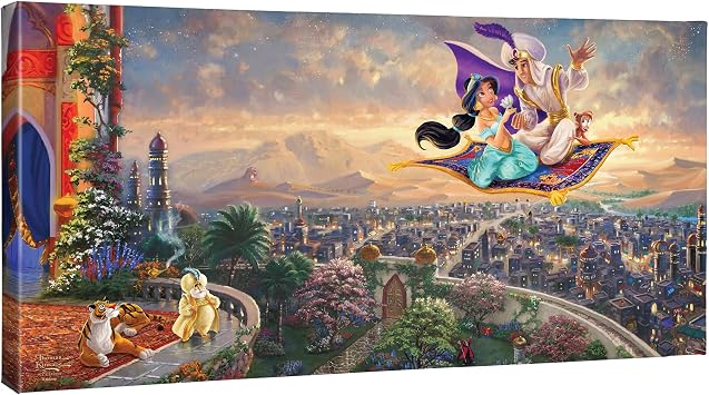 Thomas Kinkade Disney Aladdin 16" x 31" Gallery Wrapped Canvas
