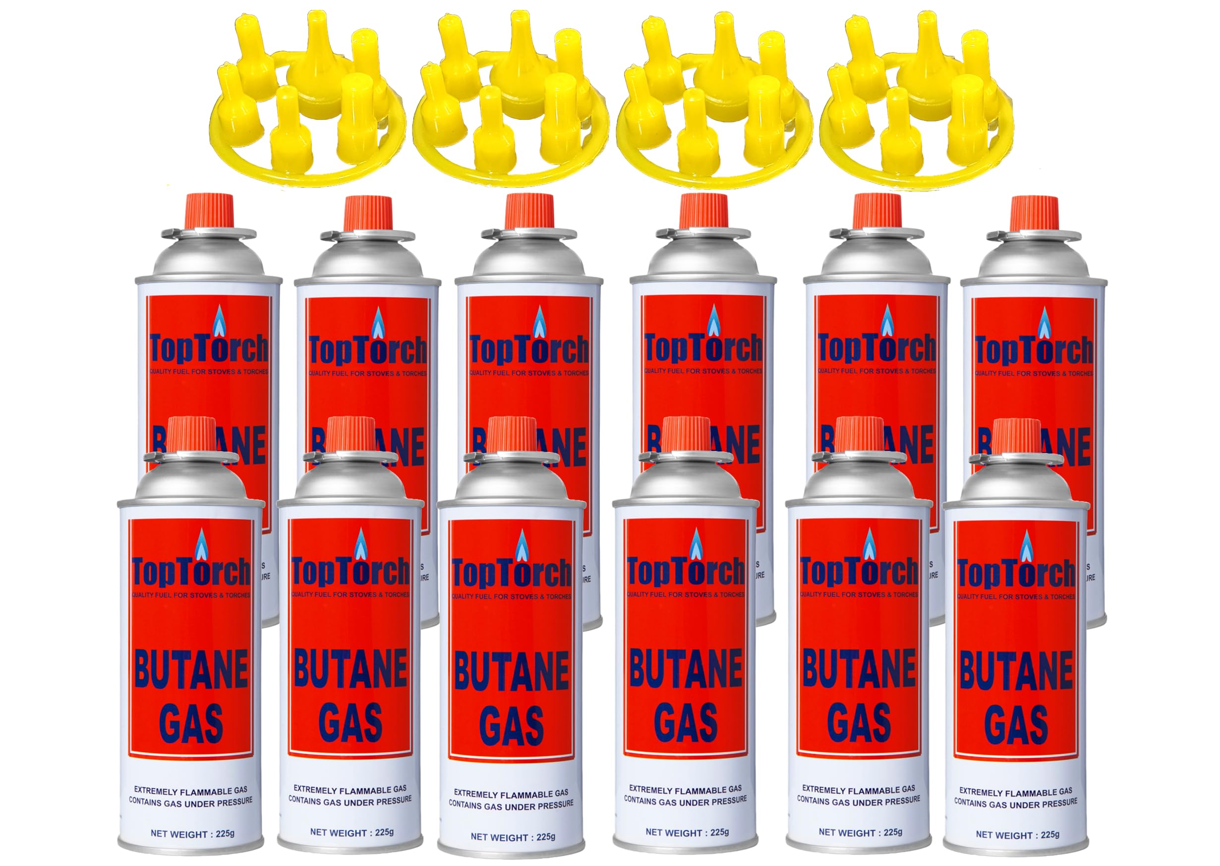 Top Torch® Portable Flame Butane Liquefied Gas Canister 225G Each Can Suitable to Reflling Lighters. Stove Gas, Flame Torch, Cooking Torch Gas, Welding Torch Fuel Gas. Pack-12-image-18