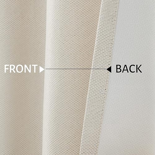 Miniatura 6 de Topfinel Cortinas pesadas con textura de lino sintético de 90 pulgadas de largo x 52 pulgadas de ancho, diseño superior para barras grandes,