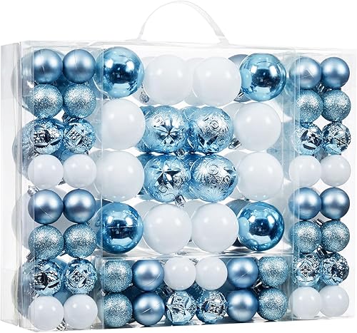 Miniatura 11 de Juego de 87 adornos de bolas de Navidad inastillables, decoraciones de árbol de Navidad con paquete de regalo de mano para árbol de Navidad,