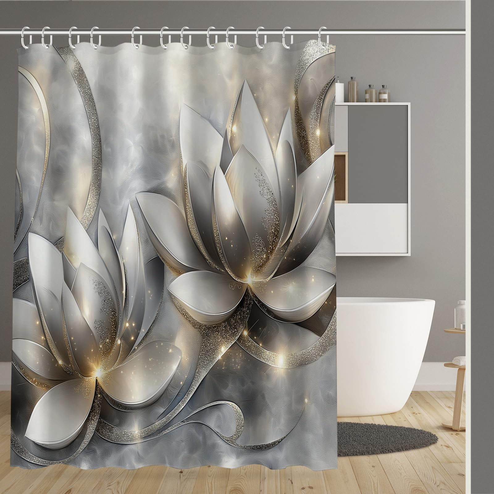 Rideau de douche 180x200cm pour sublimer votre salle de bain avec style et confort