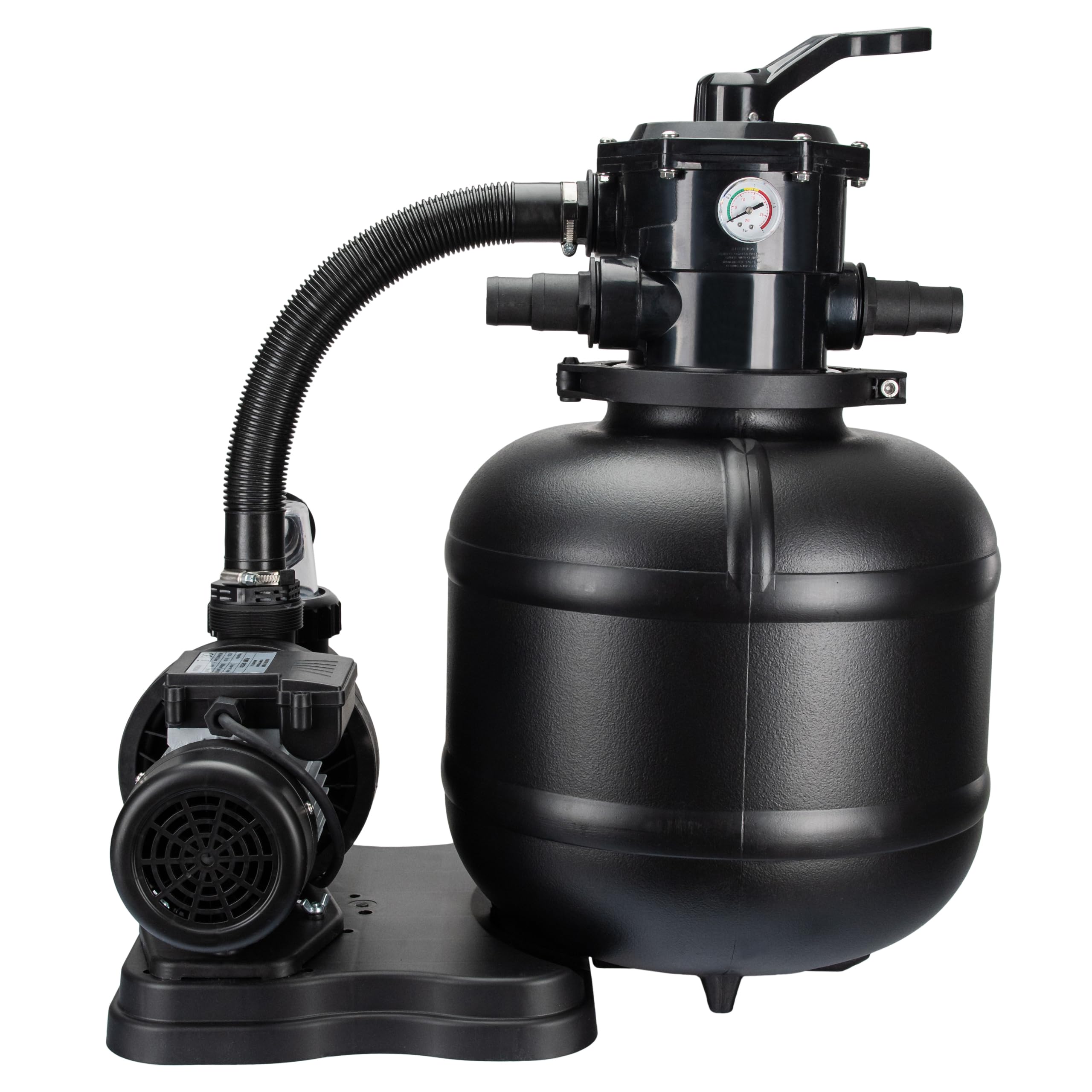 COIL Pompa filtro a sabbia, filtro a sabbia con pompa per piscina, pompa autoadescante, valvola a 7 vie con manometro, attacco Ø 32/38 mm, pressione massima di esercizio 1,5 bar (pompa - 8500 l/h, 450