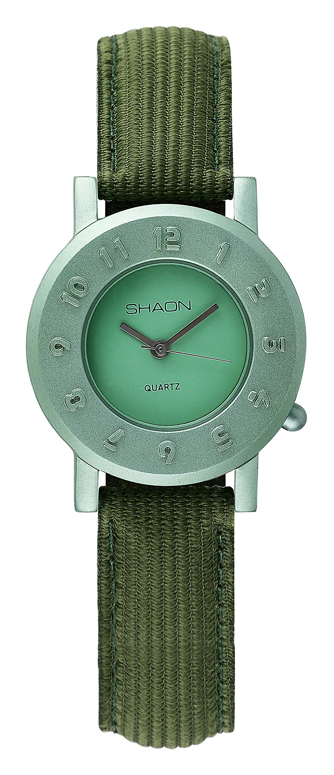 Shaon 35-1018-55 Quartz Watch with Fabric Strap for Women, Green